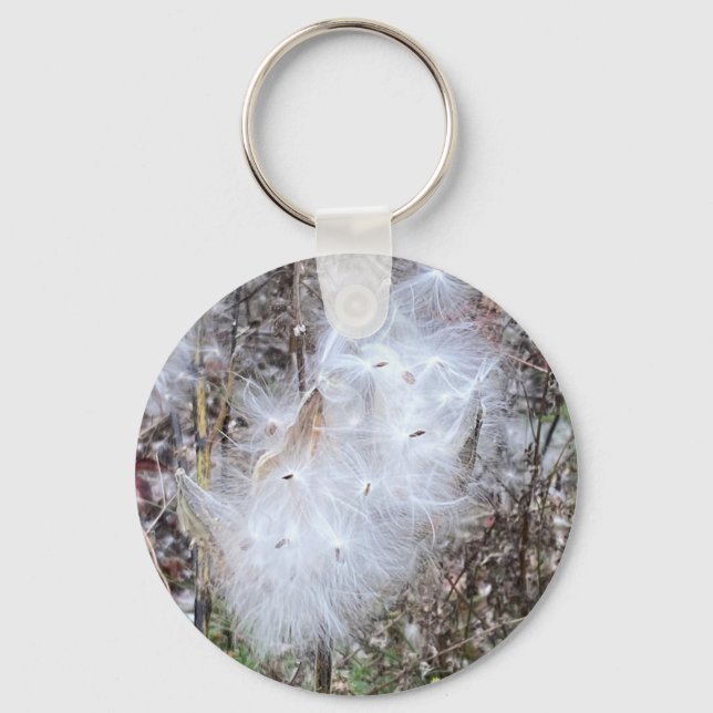 Milkweed Seeds och Silke Nyckelring (Framsida)