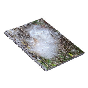 Milkweed Seeds och Silke Spiral Anteckningsbok