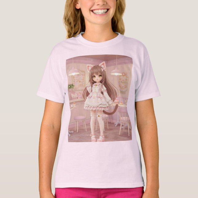 Milky Kitten Kawaii Doll T Shirt (Framsida)