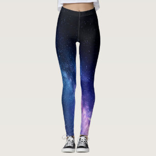 Milky långt galaxstjärnadamasker leggings