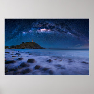 Milky långt Lanta ö Krabi för sjölandskapfyr Poster