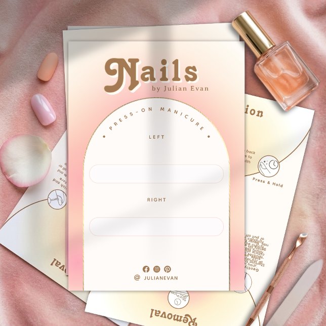 Milky Soft Pink Ombre Press On Nail Display Card Tack Kort (Milky Soft Pink Ombre Press On Nail Display Card)