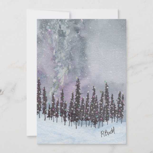 Milky Way Christmas Flat Card Julkort (Framsida)