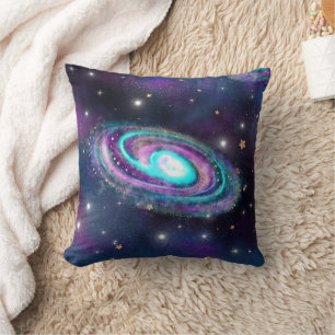 Milky Way Galaxy Kosmiblått Lila Rosa glöd Kudde