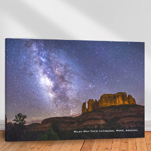 Milky Way Galaxy Over Cathedral Sten, Arizona Canvastryck