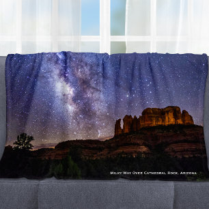 Milky Way Galaxy Over Cathedral Sten, Arizona Fleecefilt