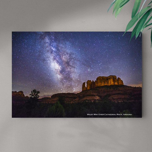 Milky Way Galaxy Over Cathedral Sten, Arizona Poster (Skapare uppladdad)