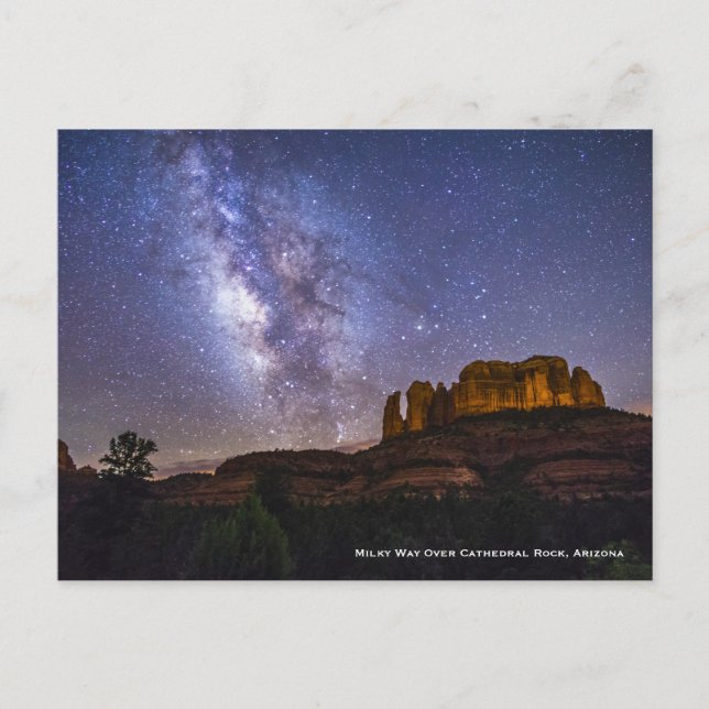 Milky Way Galaxy Over Cathedral Sten, Arizona Vykort (Framsida)