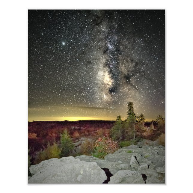 Milky Way Galaxy over Dolly Sods, WV Fototryck (Framsidan)