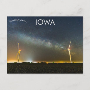 Milky Way Galaxy over farm in Rural Iowa USA Vykort