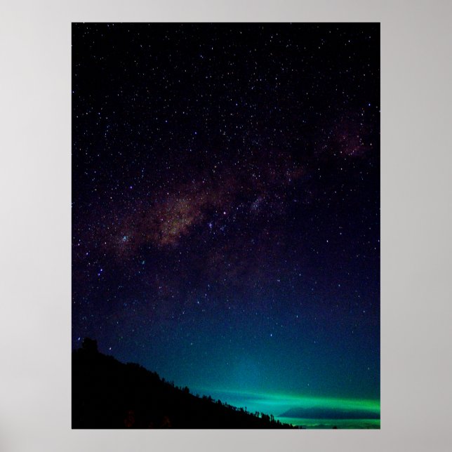 Milky Way Galaxy Starry Night Himlar Celestial Poster (Framsidan)