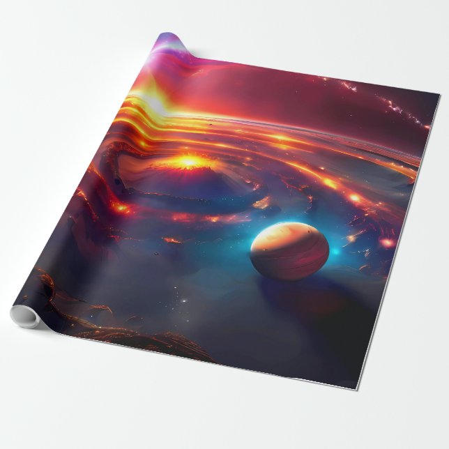 Milky Way Galaxy Universe Presentpapper (Utrullad)