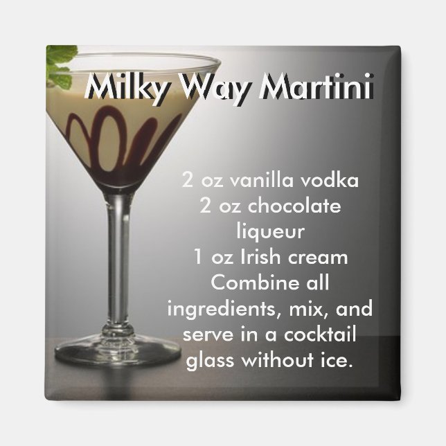 MILKY WAY MARTINI RECIPE MAGNET (Framsidan)