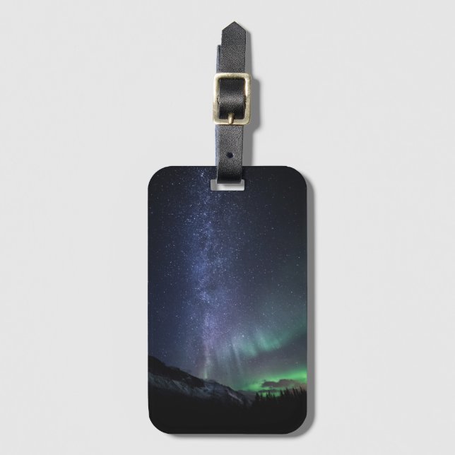 Milky Way Northern Ljus Bagagebricka (Framsida vertikal)