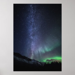 Milky Way Northern Ljus Poster