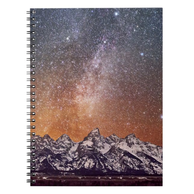 Milky Way över Grand Teton Anteckningsbok (Framsidan)