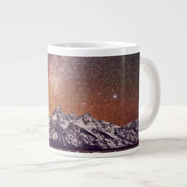 Milky Way över Grand Teton Jumbo Mugg (Framsida höger)