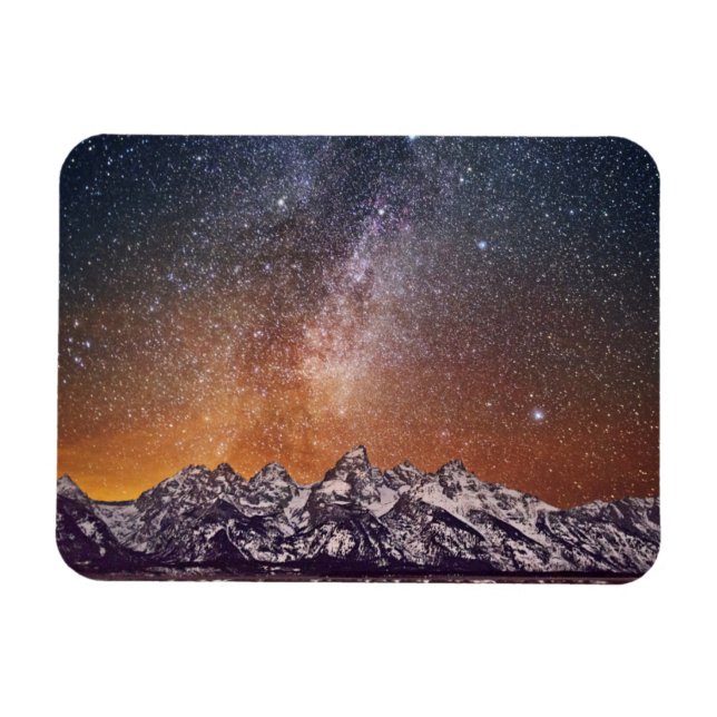 Milky Way över Grand Teton Magnet (Horisontell)