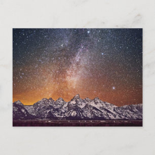 Milky Way över Grand Teton Vykort