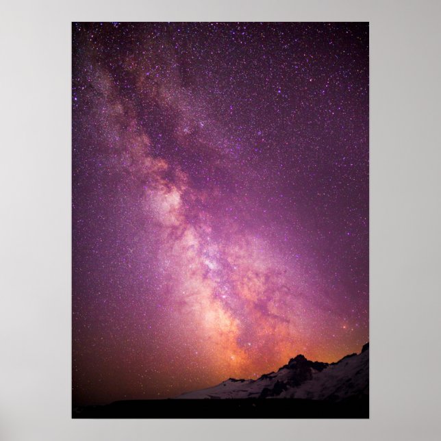 Milky Way | Över skuldern på Mt. Rainier Poster (Framsidan)