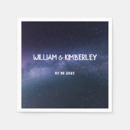 Milky Way Stars Himlar Galaxy Elegant bröllop Napk Pappersservett