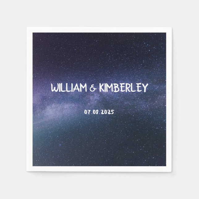 Milky Way Stars Himlar Galaxy Elegant bröllop Napk Pappersservett (Framsidan)