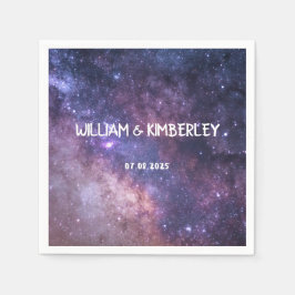 Milky Way Stars Himlar Galaxy Elegant bröllop Pappersservett