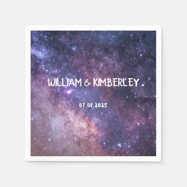 Milky Way Stars Himlar Galaxy Elegant bröllop Pappersservett (Framsidan)