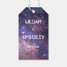 Milky Way Stars Himlar Galaxy Elegant bröllop Presentetikett
