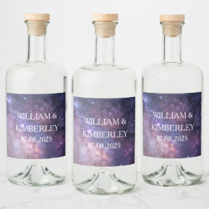 Milky Way Stars Himlar Galaxy Elegant bröllop Spritflaskor Etikett