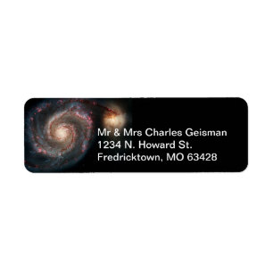 Milky Way Whirlpool Galaxy Returadress Etikett