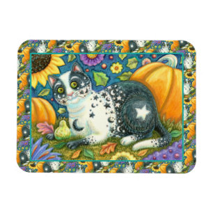 MILKYWAY, EN MYSTISK HALLOWEEN CAT, MÅNE & STARS MAGNET