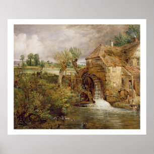 Mill at Gillingham, Dorset, 1825-26 (olja på canva Poster