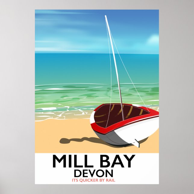 Mill Bay Devon Järnväg affisch (Framsidan)