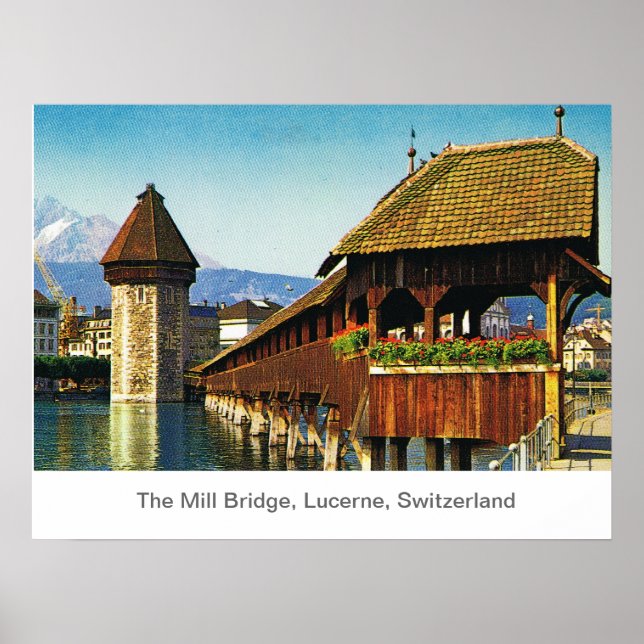 Mill Bridge, Lucerne, Schweiz Poster (Framsidan)