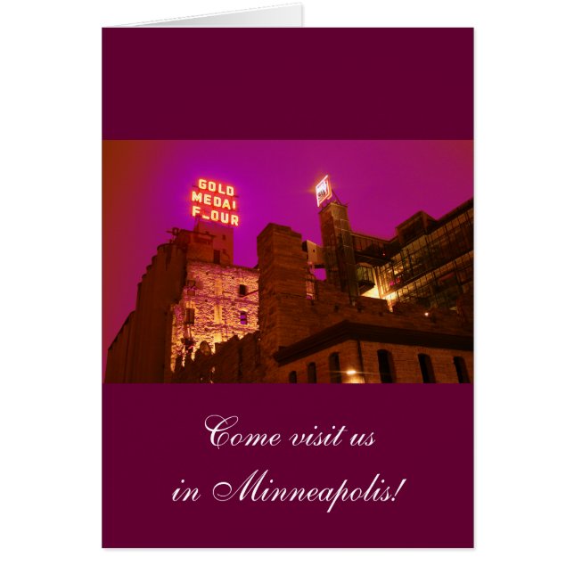 Mill City på natten Hälsningskort (Framsidan)