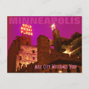 Mill City på natten Vykort
