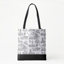 Mill City Toile (Lowell, MA) Svart/Vit
