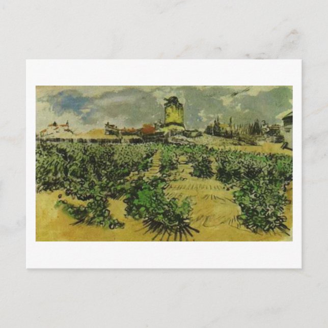 Mill of Alphonse Daudet, Vincent van Gogh Vykort (Framsida)