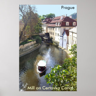Mill på Certovka Canal, Prag. Poster