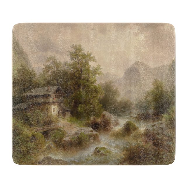 Mill på en Mountain Stream (av Albert Rieger) (Framsidan)