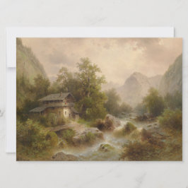 Mill på en Mountain Stream (av Albert Rieger) Kort