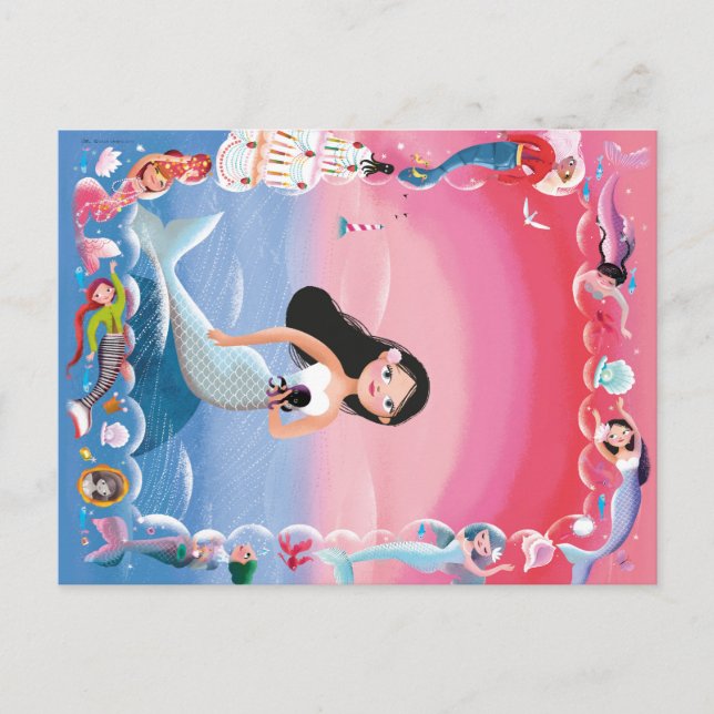 Milla illustrationen av Sjöjungfrun Vykort (Framsida)