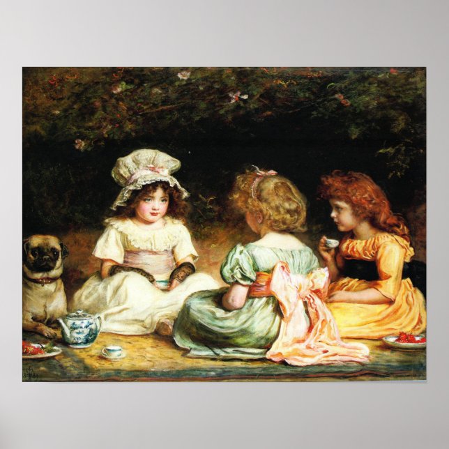 Millais - Aeftermiddag Tea 1889 Poster (Framsidan)