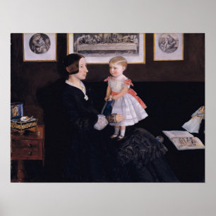 Millais - Fru James Wyatt Jr och hennes dotter Sar Poster