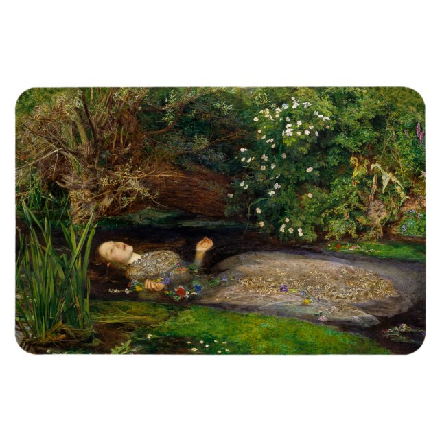 Millais Ophelia CC0541 Fridge Art Collection Magnet (Horisontell)