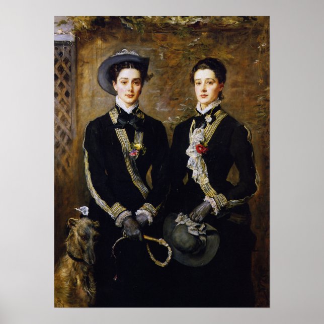 Millais - Tvillingarna Grace och Kate Hoare 1876 Poster (Framsidan)