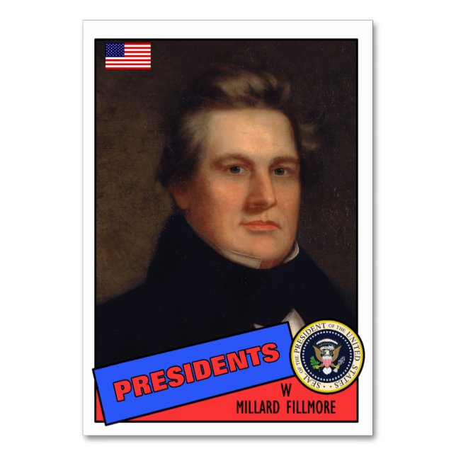 Millard Fillmore Basebollkort Bordsnummer (Framsidan)