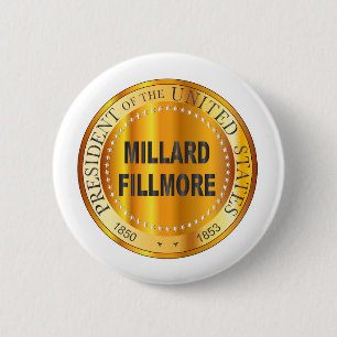 Millard Fillmore Guld Metall Frimärke Knapp