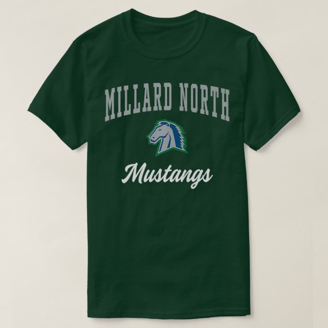 Millard North High School Mustangs Premium T Shirt (Design framsida)
